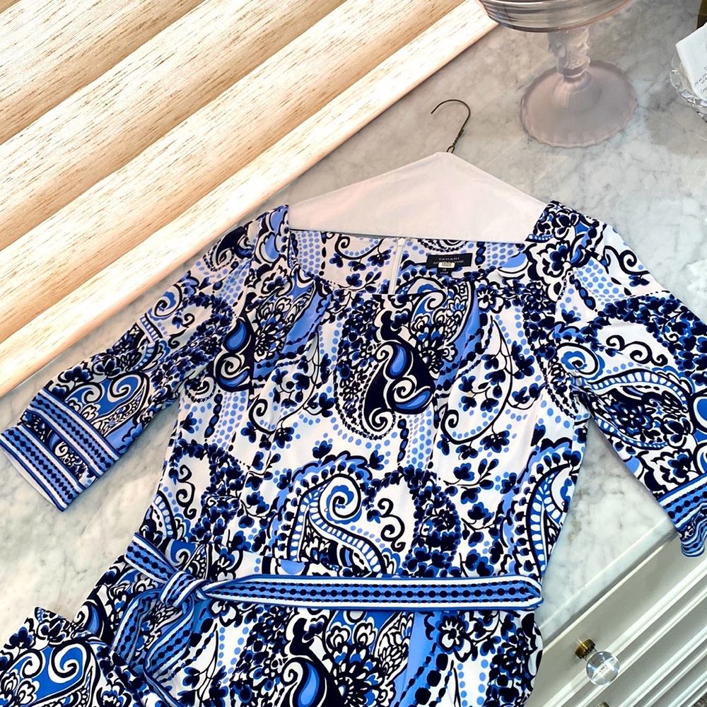 Tahari Paisley Knit Dress- Perfect for Travel